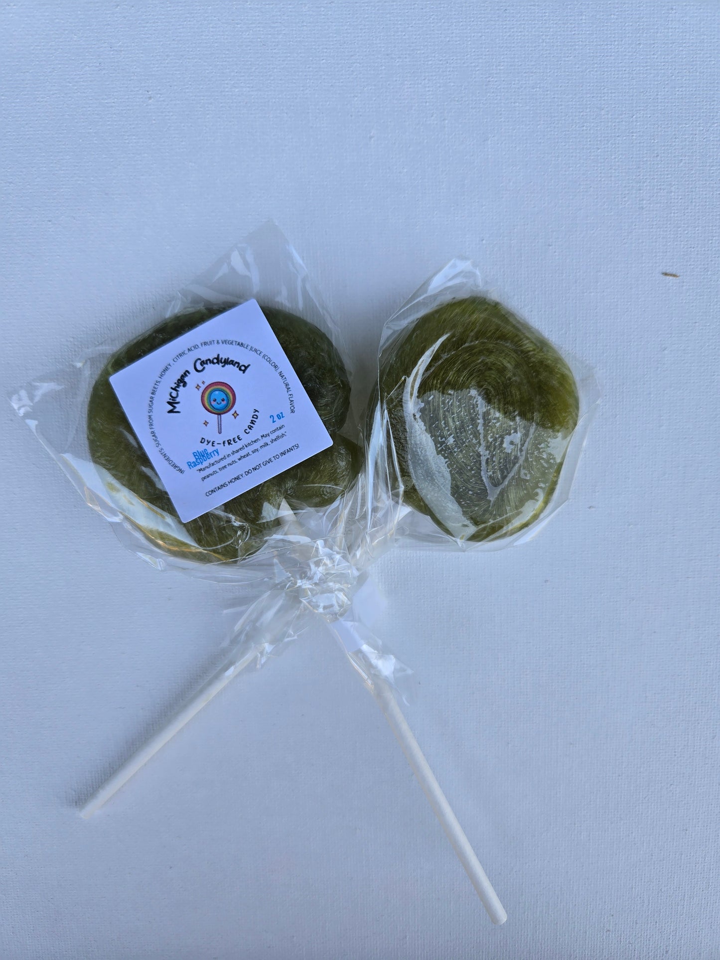 Honey Candy-No Corn Syrup Sour Blue Raspberry Lollipops