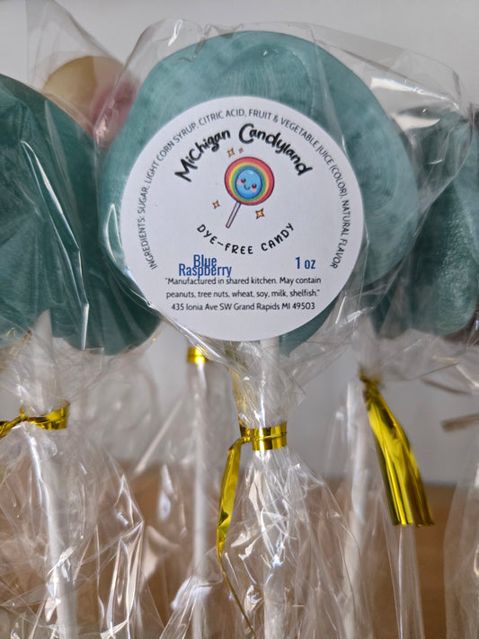 Natural Candy Blue Raspberry Lollipop