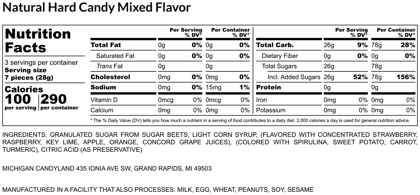 Mixed Vegan Hard Fruit Juice Candy
